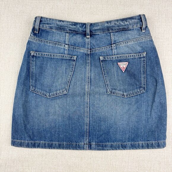 Guess Jeans Mini Skirt Womens Size 28 Straight 90s Y2K Blue Denim - Picture 1 of 13